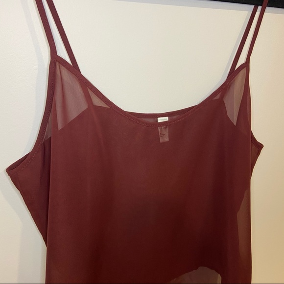 AMERICAN APPAREL Sheer Burgundy Tank - Picture 4 of 6